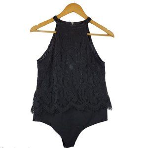 🆕️ Say What Black lace sleeveless Bodysuit Small
